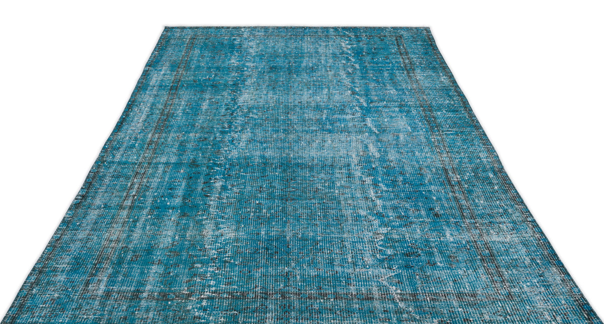Tirena Turkuaz ve Gri Soyut Desenli El Dokuma Halı 167x261 cm – detay görünümü