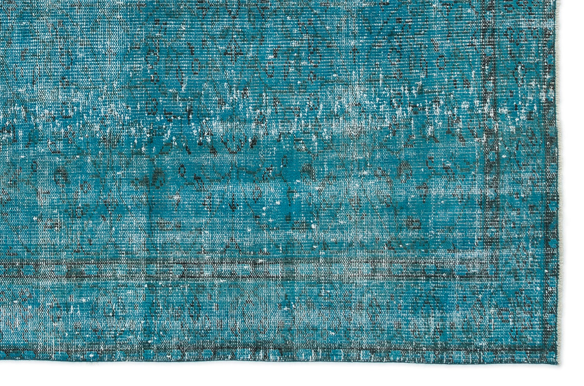 Tirena Turkuaz ve Gri Soyut Desenli El Dokuma Halı 167x261 cm – detay görünümü