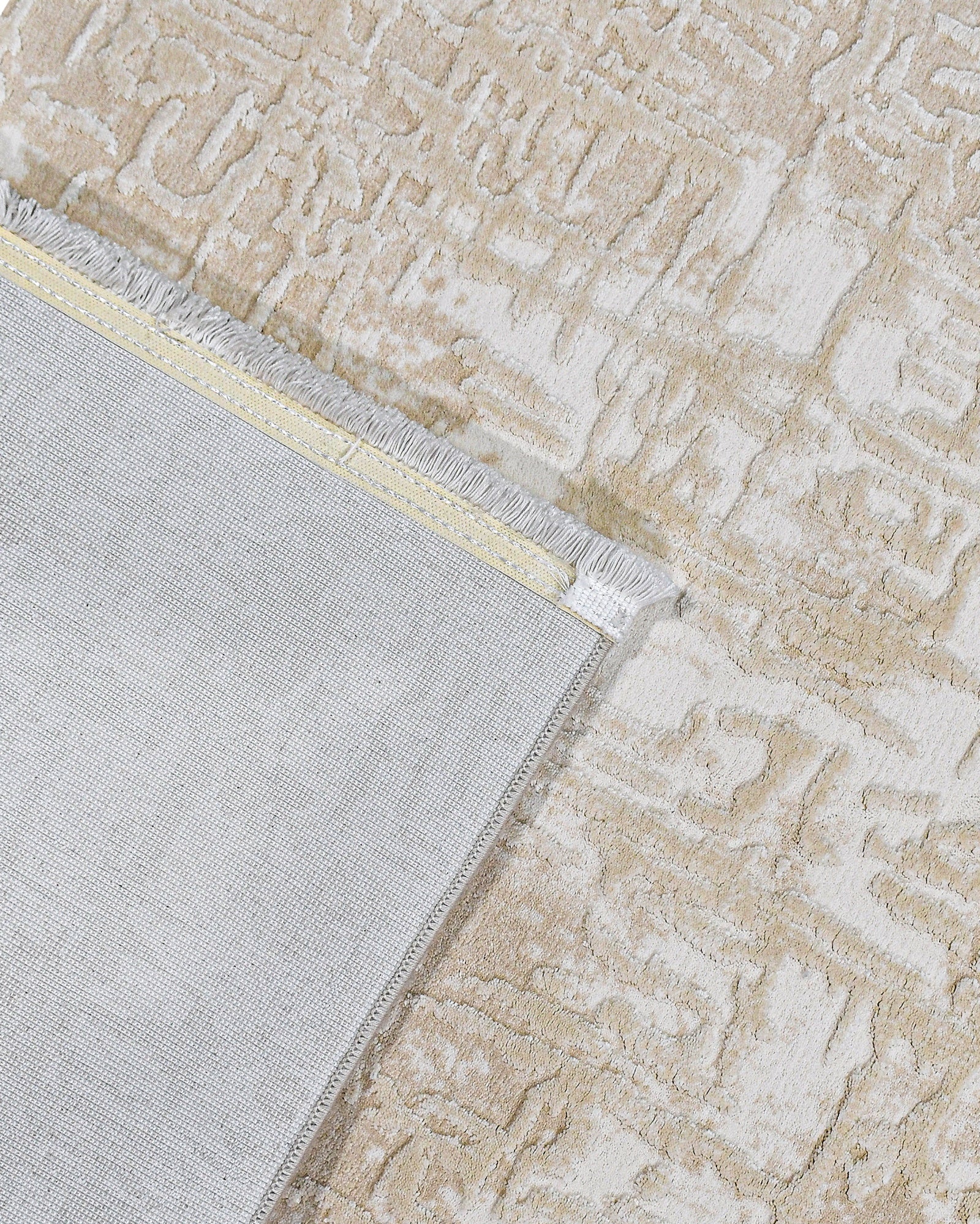 Bej Krem Dokulu Eskitme Triko Halı - Pati Dostu - Toz Vermez