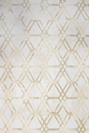 Bej Gold Baklava Geometrik Halı - Yıkanabilir - Kaymaz Taban - Pati Dostu
