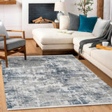Blue Grey Modern Living Room Rug 14609K