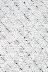 White Light Grey Modern Geometric Living Room Rug Striped - Cotton