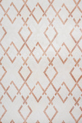 Cream Terracotta Modern Geometric Living Room Rug - Cotton