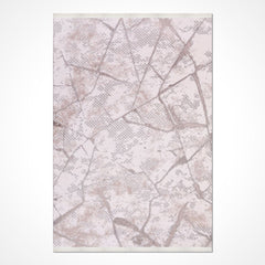 Bej Modern Mikropolyester Makine Halısı