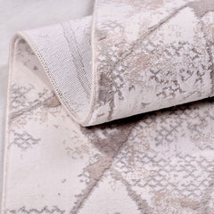 Bej Modern Mikropolyester Makine Halısı