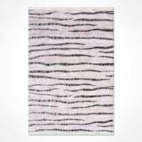 Weißer Teppich mit abstraktem Design in Grau & Anthrazit