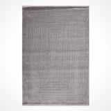 Modern Antrasit Gri Geometrik Desenli Polyester Halı