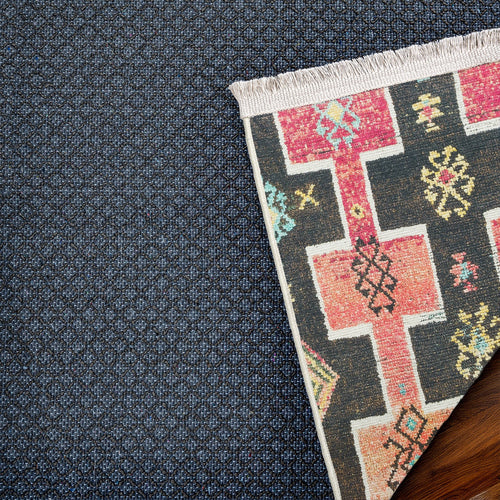 Kırmızı Etnik Modern Etnik Desenli Halı  | Makinada Yıkanabilir | Hav Toz Vermez | Leke Tutmayan | Kaymaz Taban | Dijital Makine Baskı | Salon Yolluk Mutfak Halısı