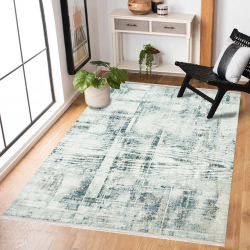 Gri Soyut Modern Etnik Desenli Halı  | Makinada Yıkanabilir | Hav Toz Vermez | Leke Tutmayan | Kaymaz Taban | Dijital Makine Baskı | Salon Yolluk Mutfak Halısı