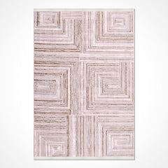 Bej Modern Mikropolyester Makine Halısı