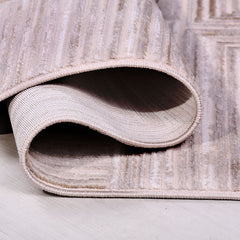 Bej Modern Mikropolyester Makine Halısı