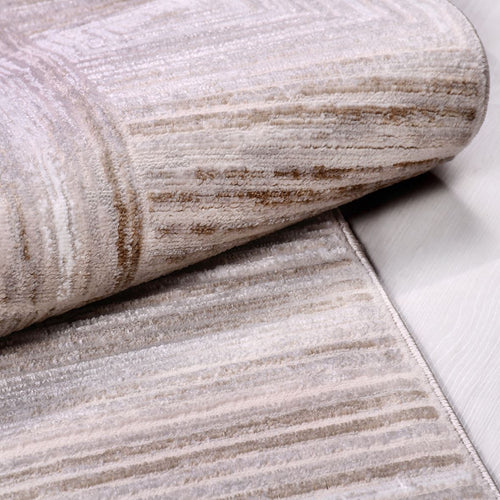 Bej Modern Mikropolyester Makine Halısı