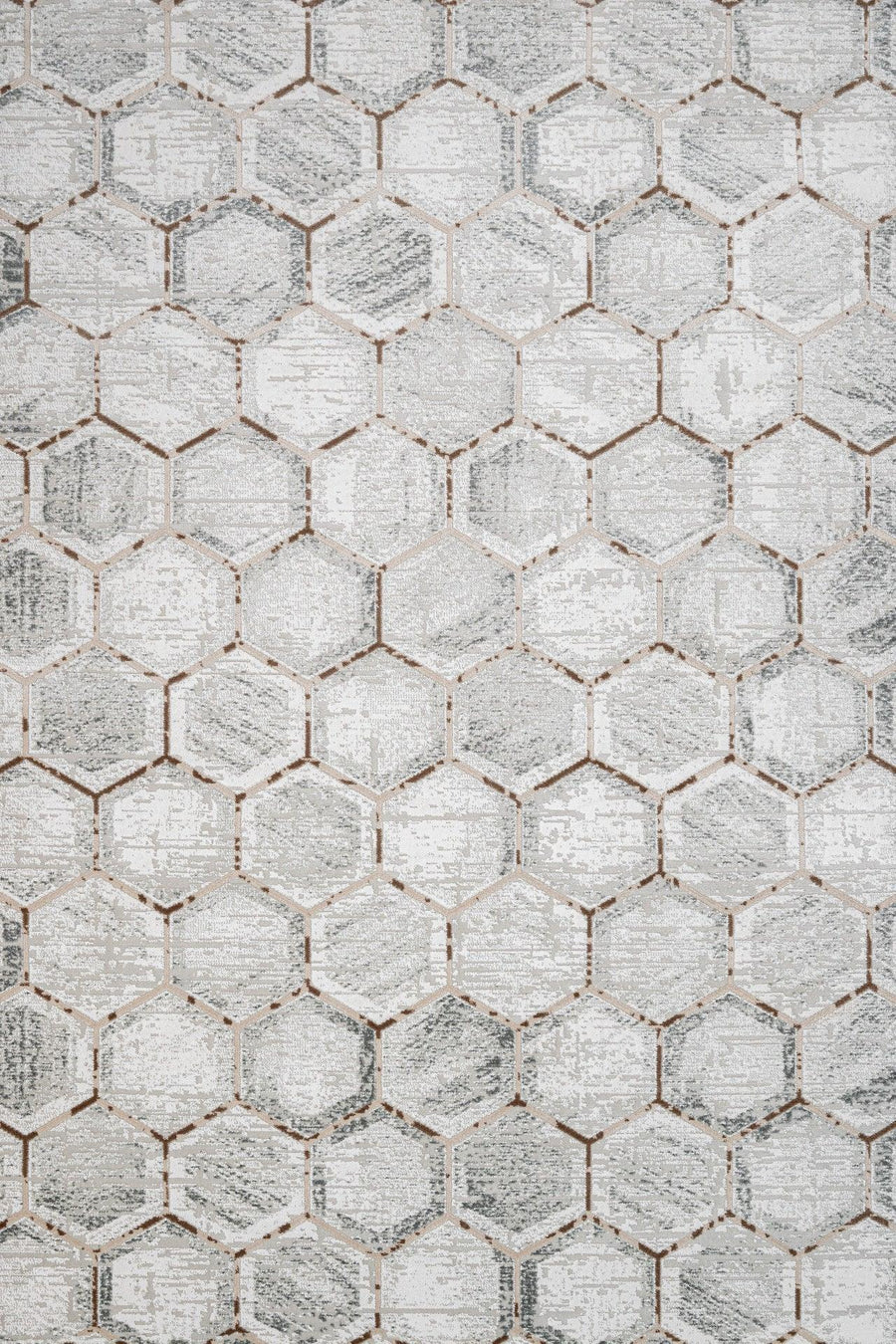 Beyaz Gri Baklava Geometrik Halı - Yıkanabilir - Kaymaz Taban - Pati Dostu