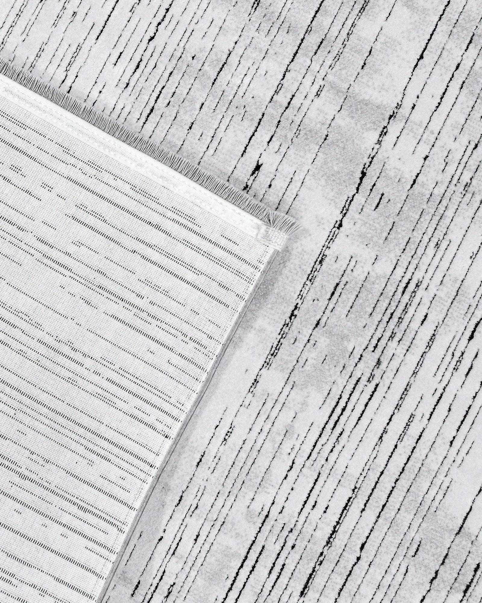 Beyaz Gri Minimalist Modern Triko Halı - Pati Dostu - Toz Vermez