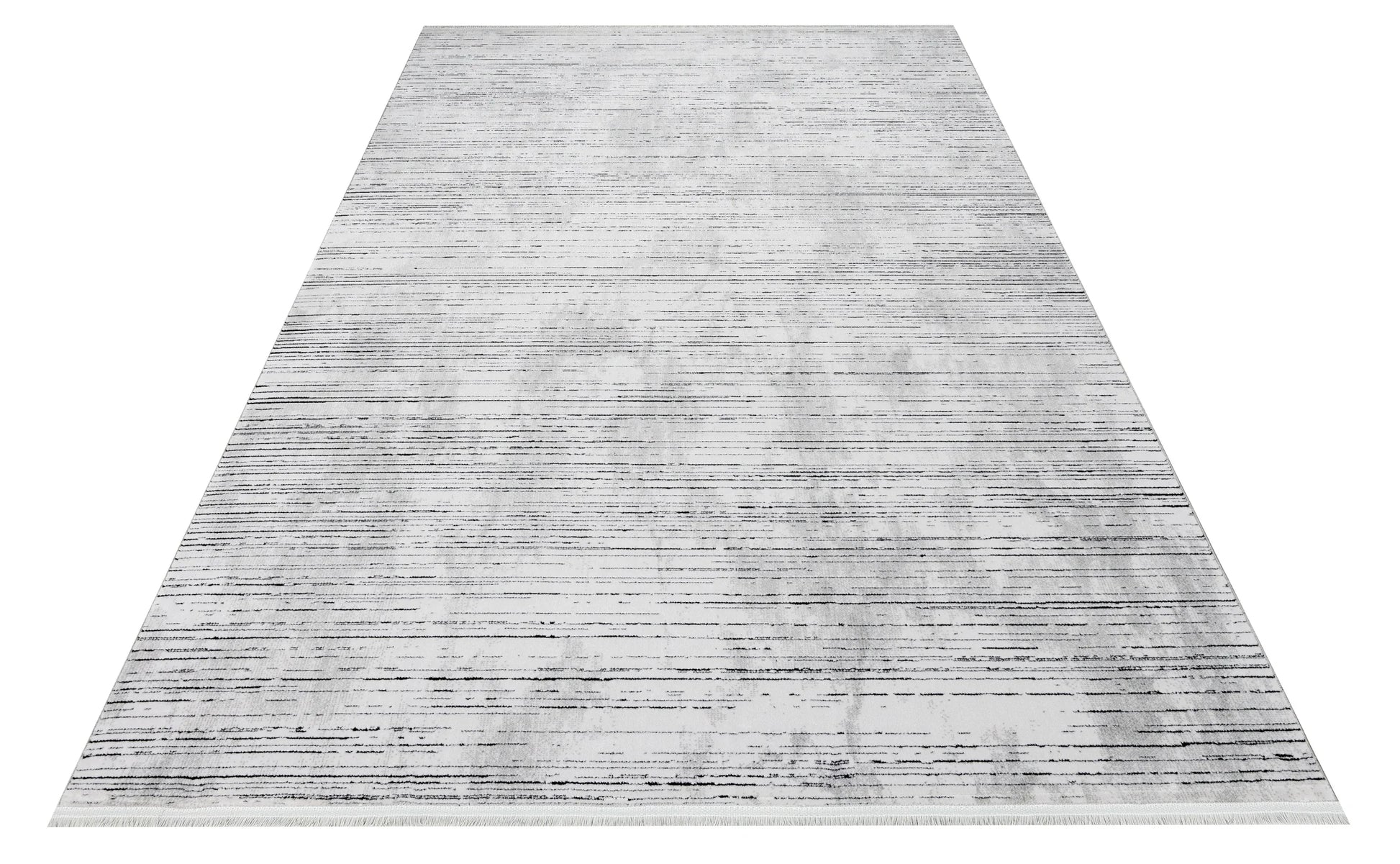Beyaz Gri Minimalist Modern Triko Halı - Pati Dostu - Toz Vermez