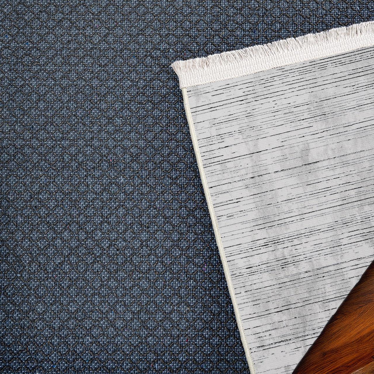 Beyaz Gri Eskitme Minimalist Halı - Yıkanabilir - Kaymaz Taban - Pati Dostu