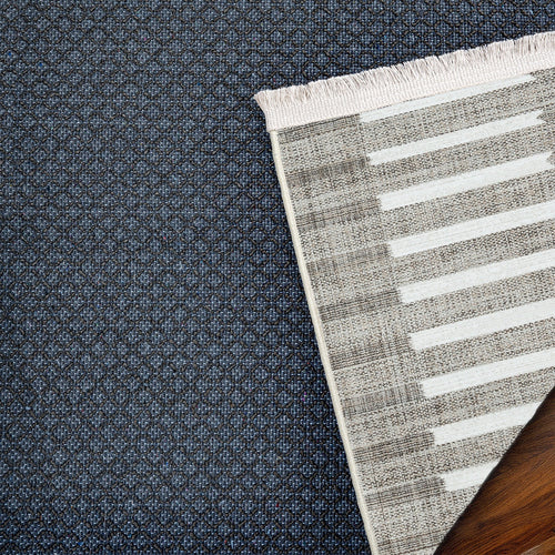 Kahve Çizgili Modern Etnik Desenli Halı  | Makinada Yıkanabilir | Hav Toz Vermez | Leke Tutmayan | Kaymaz Taban | Dijital Makine Baskı | Salon Yolluk Mutfak Halısı