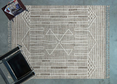 Kahve Etnik Modern Etnik Desenli Halı  | Makinada Yıkanabilir | Hav Toz Vermez | Leke Tutmayan | Kaymaz Taban | Dijital Makine Baskı | Salon Yolluk Mutfak Halısı