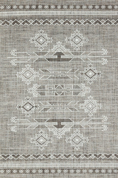 Kahve Etnik Modern Etnik Desenli Halı  | Makinada Yıkanabilir | Hav Toz Vermez | Leke Tutmayan | Kaymaz Taban | Dijital Makine Baskı | Salon Yolluk Mutfak Halısı