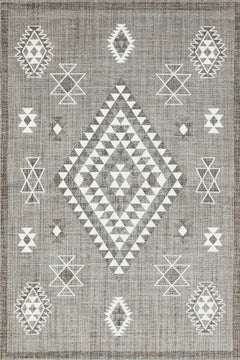 Kahve Etnik Modern Etnik Desenli Halı  | Makinada Yıkanabilir | Hav Toz Vermez | Leke Tutmayan | Kaymaz Taban | Dijital Makine Baskı | Salon Yolluk Mutfak Halısı