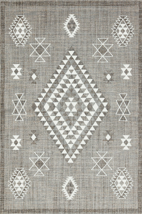 Kahve Etnik Modern Etnik Desenli Halı  | Makinada Yıkanabilir | Hav Toz Vermez | Leke Tutmayan | Kaymaz Taban | Dijital Makine Baskı | Salon Yolluk Mutfak Halısı