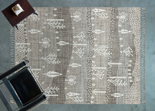 Kahve Etnik Modern Etnik Desenli Halı  | Makinada Yıkanabilir | Hav Toz Vermez | Leke Tutmayan | Kaymaz Taban | Dijital Makine Baskı | Salon Yolluk Mutfak Halısı