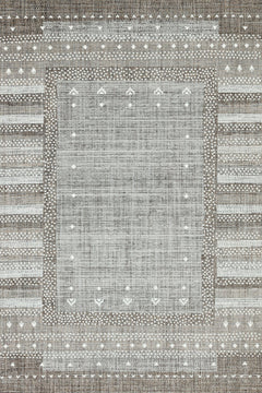 Kahve Etnik Modern Etnik Desenli Halı  | Makinada Yıkanabilir | Hav Toz Vermez | Leke Tutmayan | Kaymaz Taban | Dijital Makine Baskı | Salon Yolluk Mutfak Halısı