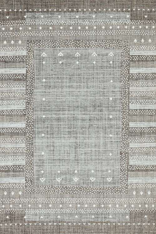 Kahve Etnik Modern Etnik Desenli Halı  | Makinada Yıkanabilir | Hav Toz Vermez | Leke Tutmayan | Kaymaz Taban | Dijital Makine Baskı | Salon Yolluk Mutfak Halısı