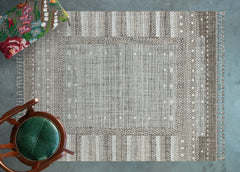 Kahve Etnik Modern Etnik Desenli Halı  | Makinada Yıkanabilir | Hav Toz Vermez | Leke Tutmayan | Kaymaz Taban | Dijital Makine Baskı | Salon Yolluk Mutfak Halısı