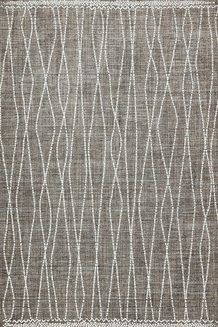 Geometric Area Rug in Anthracite & Cream – in the hallway