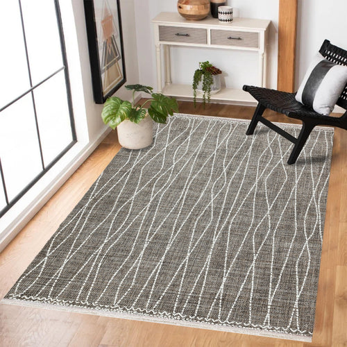 Kahve Etnik Modern Etnik Desenli Halı  | Makinada Yıkanabilir | Hav Toz Vermez | Leke Tutmayan | Kaymaz Taban | Dijital Makine Baskı | Salon Yolluk Mutfak Halısı