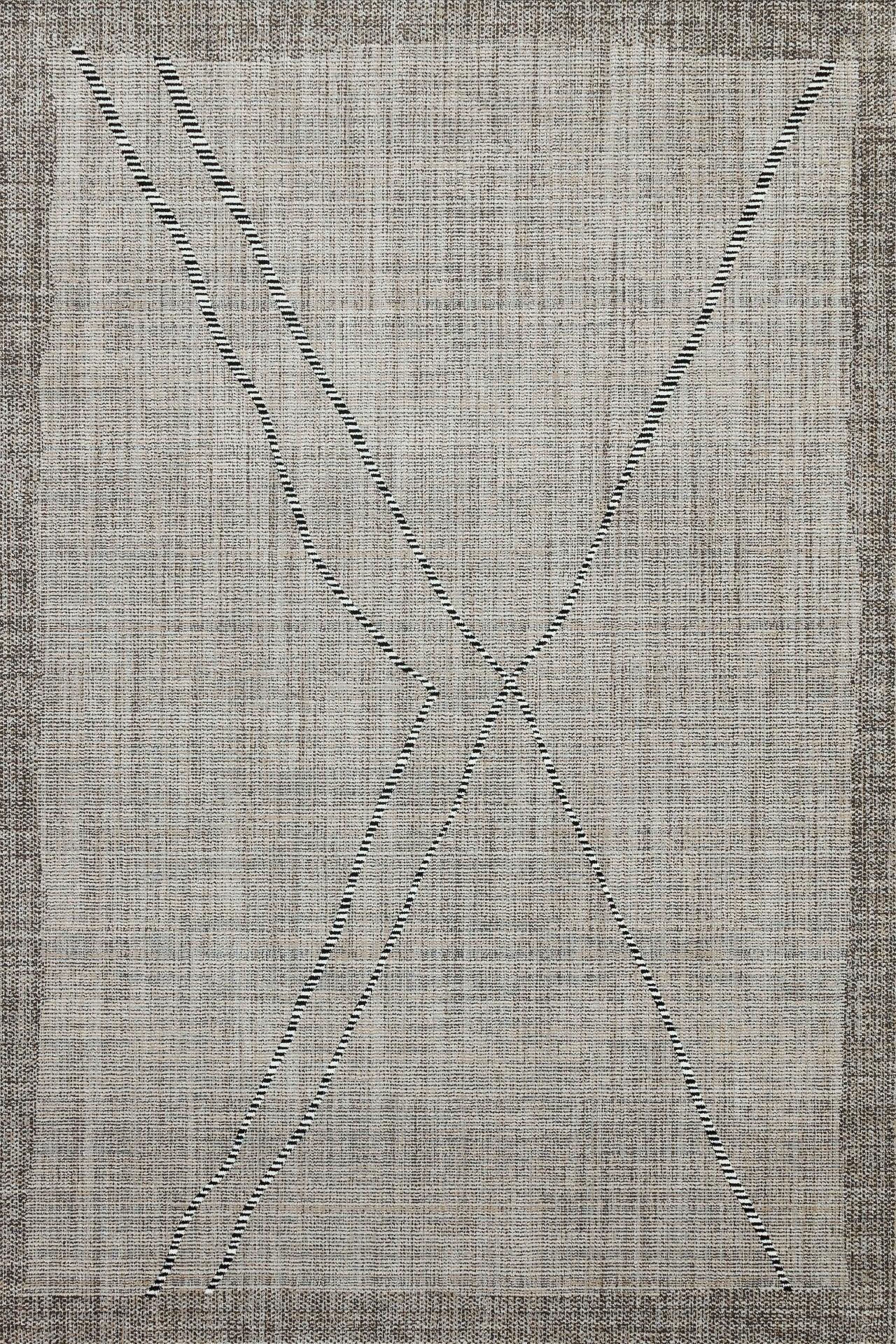 Gri Krem Geometrik Modern Halı - Yıkanabilir - Kaymaz Taban - Pati Dostu
