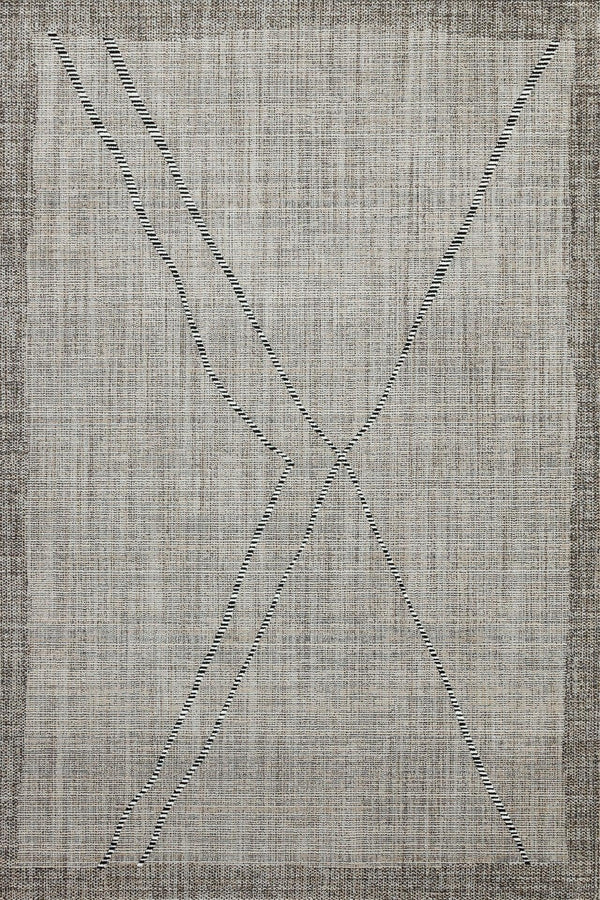 Gri Krem Geometrik Modern Halı - Yıkanabilir - Kaymaz Taban - Pati Dostu