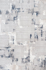 Light Gray Navy Modern Living Room Rug - Cotton