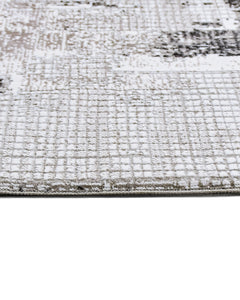 Wynter Grey White Modern Polyester Machine Made Rug