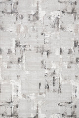 Light Gray Cream Distressed Living Room Rug - Cotton
