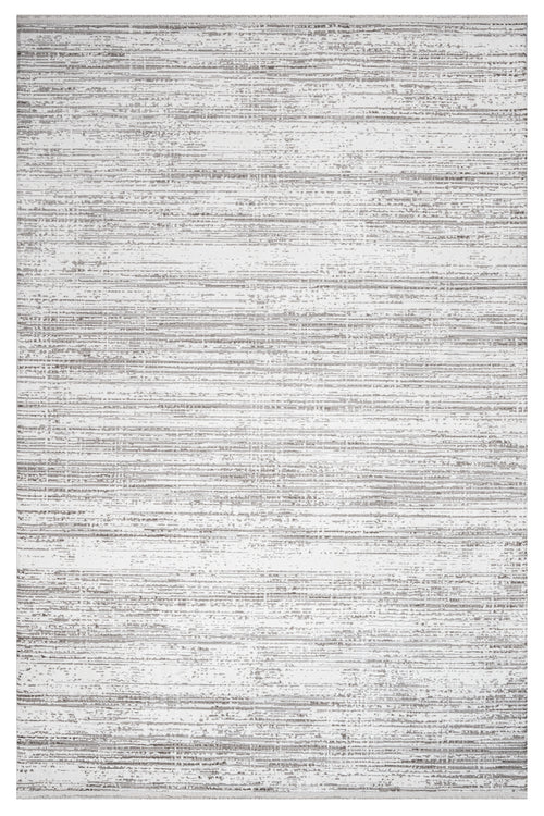 Gwendolyn Gray Striped Polyester Machine Made Rug