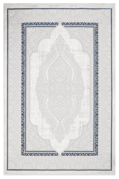 Viviana Grey Blue Classic Polyester Machine Made Rug