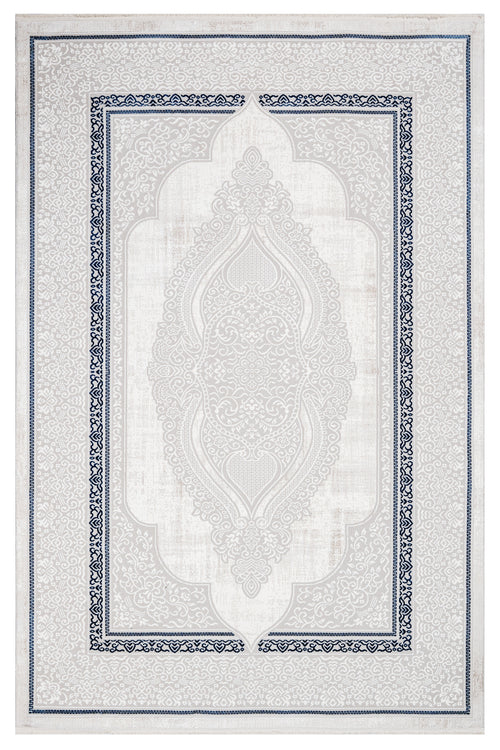 Viviana Grey Blue Classic Polyester Machine Made Rug