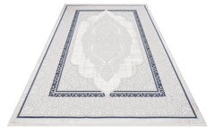 Viviana Grey Blue Classic Polyester Machine Made Rug