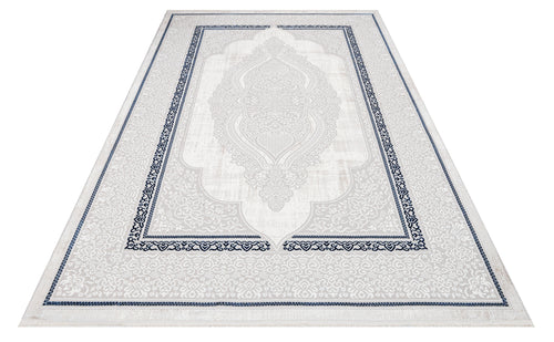 Viviana Grey Blue Classic Polyester Machine Made Rug