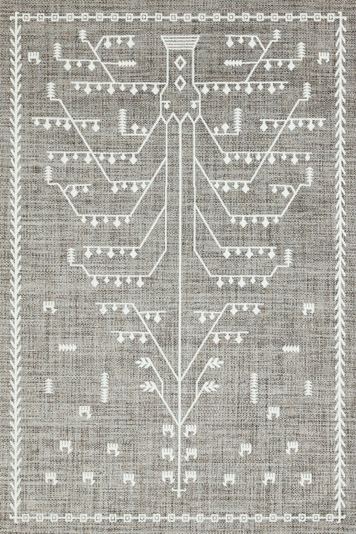 Kahve Etnik Modern Etnik Desenli Halı  | Makinada Yıkanabilir | Hav Toz Vermez | Leke Tutmayan | Kaymaz Taban | Dijital Makine Baskı | Salon Yolluk Mutfak Halısı