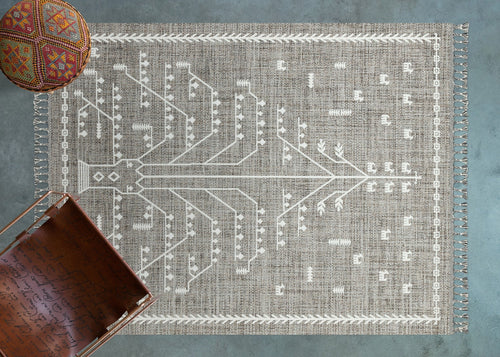 Kahve Etnik Modern Etnik Desenli Halı  | Makinada Yıkanabilir | Hav Toz Vermez | Leke Tutmayan | Kaymaz Taban | Dijital Makine Baskı | Salon Yolluk Mutfak Halısı