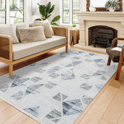 Ailani Gri Geometrik Polyester Makine Halısı