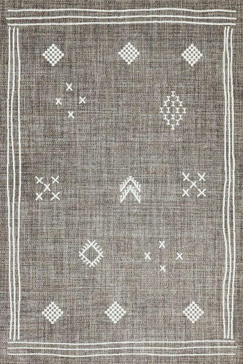 Kahve Etnik Modern Etnik Desenli Halı  | Makinada Yıkanabilir | Hav Toz Vermez | Leke Tutmayan | Kaymaz Taban | Dijital Makine Baskı | Salon Yolluk Mutfak Halısı