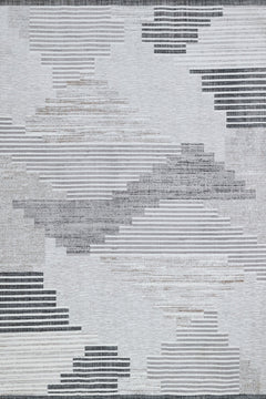 Gri Geometrik Modern Etnik Desenli Halı  | Makinada Yıkanabilir | Hav Toz Vermez | Leke Tutmayan | Kaymaz Taban | Dijital Makine Baskı | Salon Yolluk Mutfak Halısı