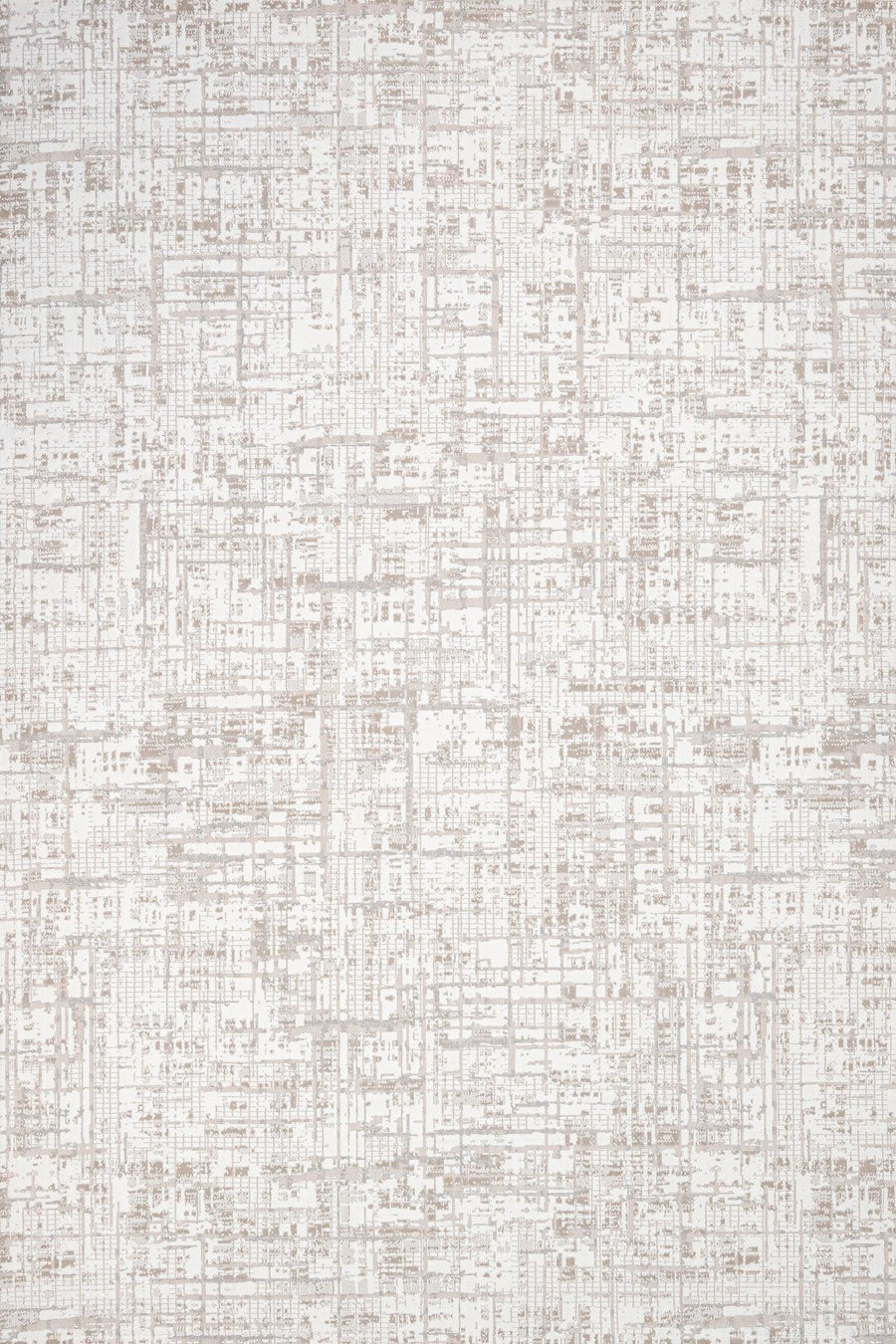 Beyaz Ekru Dokulu Minimalist Halı - Yıkanabilir - Kaymaz Taban - Pati Dostu
