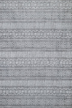 Gri Etnik Modern Etnik Desenli Halı  | Makinada Yıkanabilir | Hav Toz Vermez | Leke Tutmayan | Kaymaz Taban | Dijital Makine Baskı | Salon Yolluk Mutfak Halısı