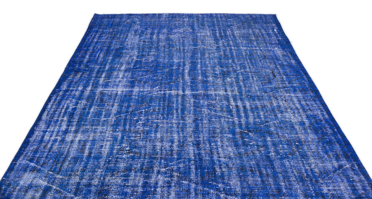 Tirena Mavi ve Beyaz Soyut Desenli El Dokuma Halı 187x288 cm – detay görünümü