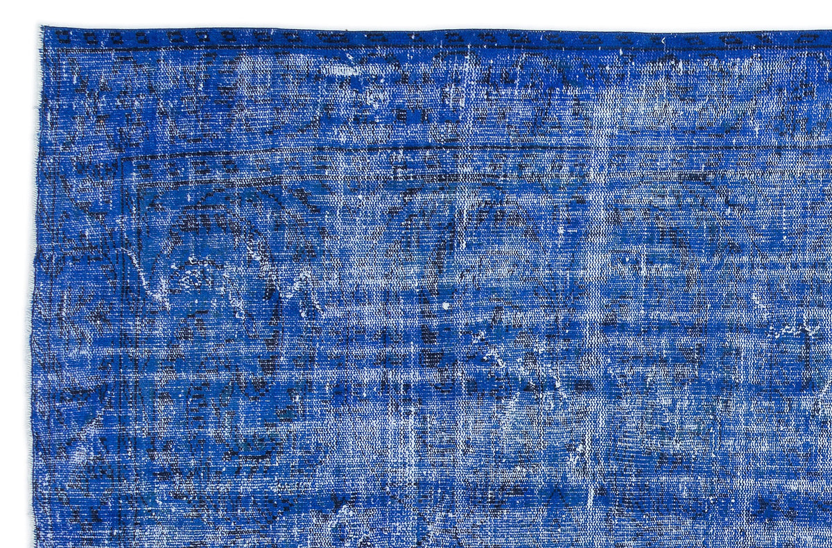 Tirena Mavi ve Beyaz Soyut Desenli El Dokuma Halı 187x288 cm – detay görünümü